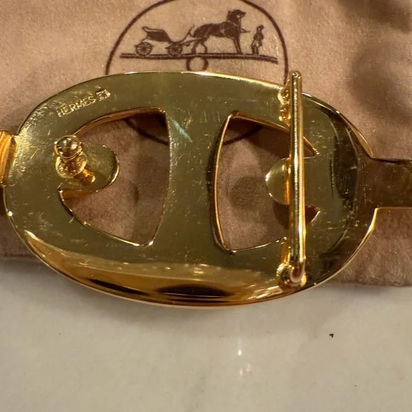 🌺RARE Hermes 24mm Chaine d’Ancre Gold Belt Buckle🌺 - Picture 2 of 6